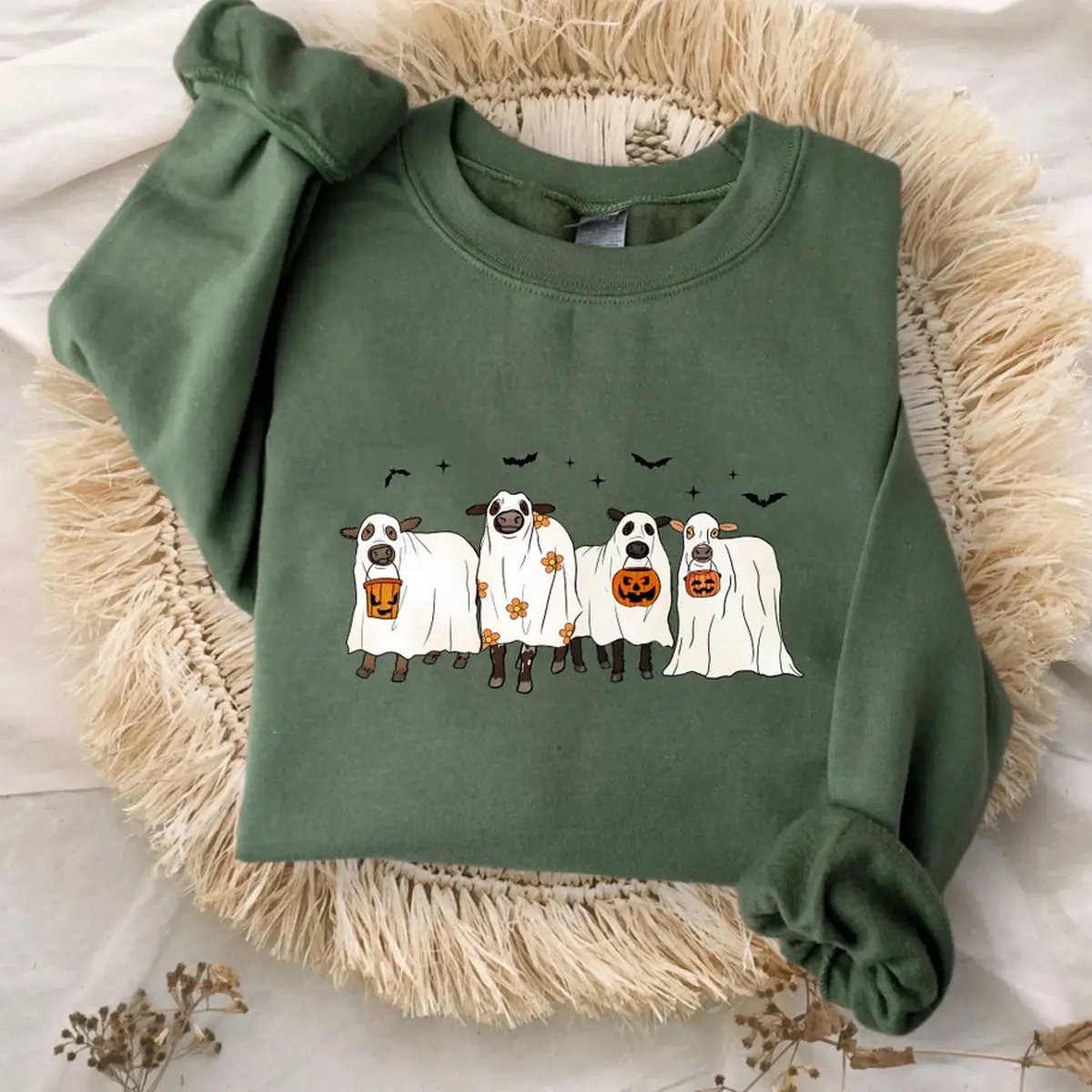 Ghost Cows Halloween Sweatshirt, Ghost Cows Sweatshirt, Halloween Crewneck, Ghost Shirt, Cow Lover Gift, Funny Halloween Cow Sweatshirt, Halloween Tee, Halloween Hoodie, Farmer Gift Tee