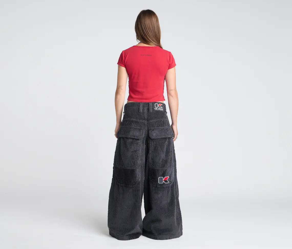 W KING KORDZ 36" 3-WALE CORDUROY CHARCOAL