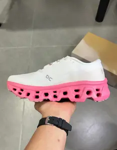 Lightweight Running Shoes Pink White - Comfortable Sports Trainers Hexagonal Sole Gym Training Walking