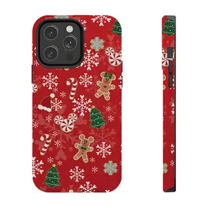 Slim Phone Case - MVMCP Mickey's Very Merry Christmas Party - Red Gingerbread Peppermint Mickey Minnie Suitable for iPhone 17/16/15/14/13/12/11 Pro Max/Plus and  Samsung Galaxy S23FE/22/23/24/25