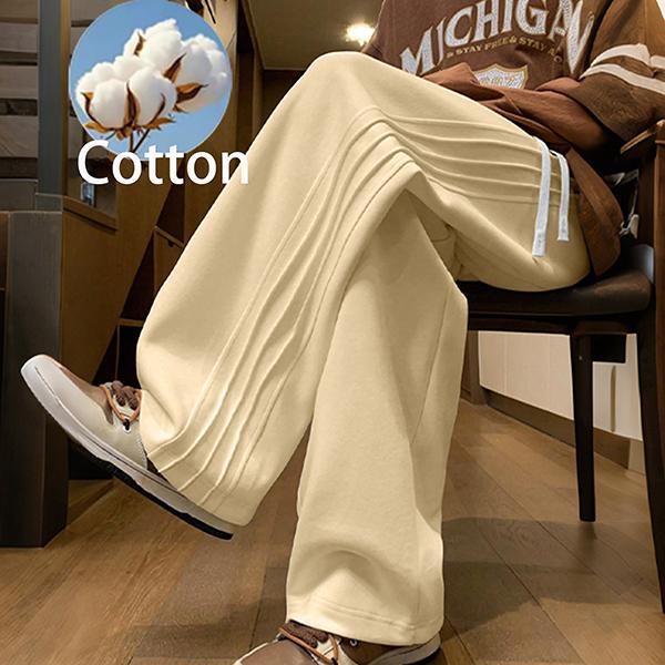 Men's Solid Color Knit Design Pants, Regular Fit Casual Comfy Trousers for Daily Wear, Men's Bottoms for All Seasons