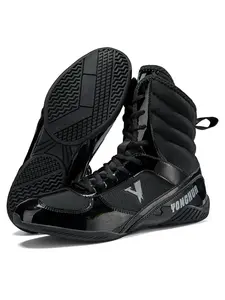 Men's Boxing Training Shoes, Non-slip Wear-resistant Boxing Shoes, Trendy Fashionable Sports Shoes for Boxing & Wrestling Training, Cross Training Shoes, Gym Training Shoes