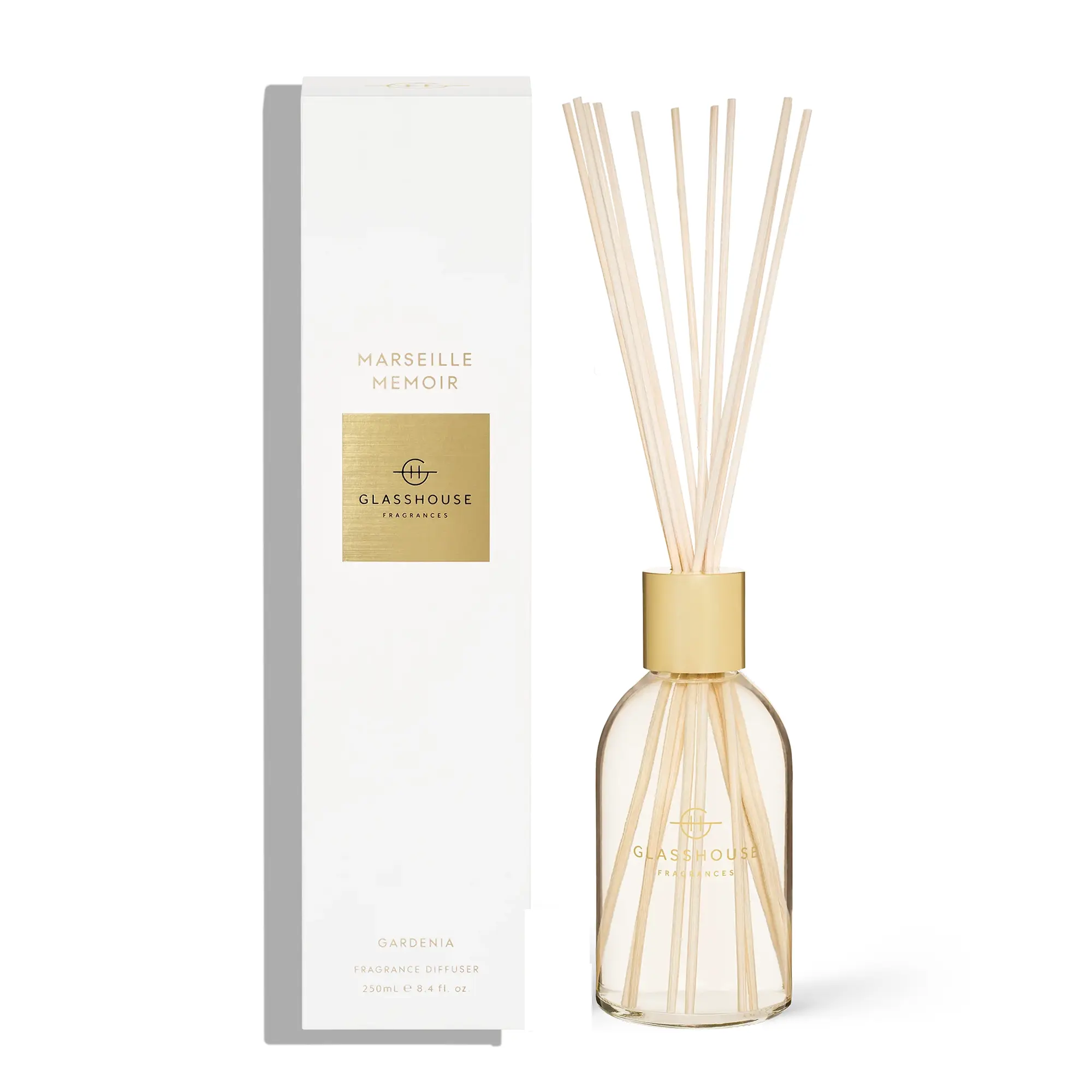 Glasshouse Fragrances Marseille Memoir Aroma Diffuser - Flameless Home Fragrance Freshener with Long-Lasting Scent, Neroli Blend for Any Room, Room Aroma Enhancer, Flower