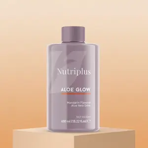 Nutriplus Aloe Glow Mandarin Organic Aloe Vera Drink with Mandarin Flavor for Digestive Wellness & Nutrient Absorption 450ml