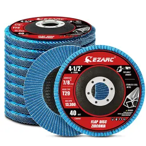 Flap Discs 40 Grit, 4 1/2 x 7/8-Inch Flap Sanding Disc, Type 29 Zirconia Grinding Wheel for, Sheet (10 Pack)