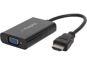 StarTech.com HD2VGAA2 HDMI to VGA Adapter - With Audio - 1080p - 1920 x 1200 - Black - HDMI Converter - VGA to HDMI Monitor Adapter