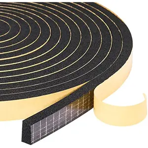 Self-Adhesive Door Seal Foam Strip, Noise Reduction, Windproof, Fire Retardant, Energy Efficient, Glass Door Gap Sealing, Sliding Window Insulation PU Sponge Weather Stripping