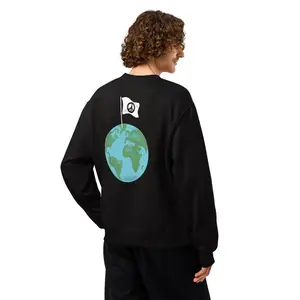Peace on Earth Oversized Sweatshirt - Autumn Medium Length Fitted Long Sleeve Crew Neck Casual Unisex Fleece Comfortable Layering