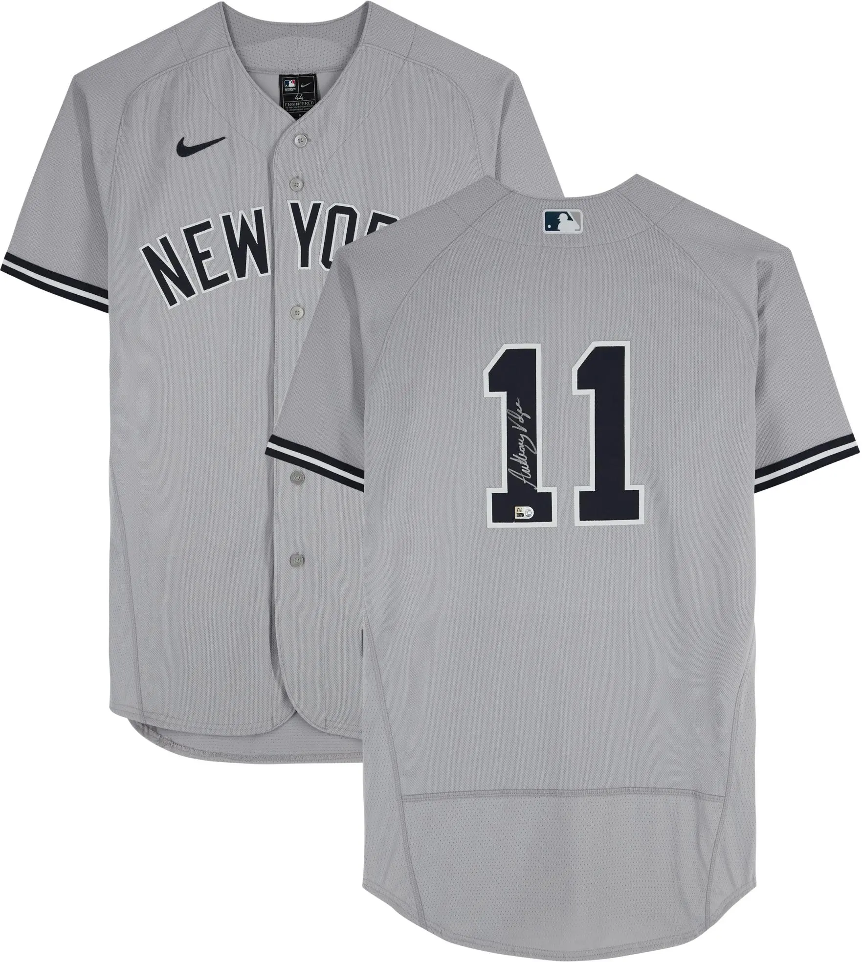 Anthony Volpe New York Yankees Autographed Gray Nike Authentic Jersey - Fanatics Authentic Certified