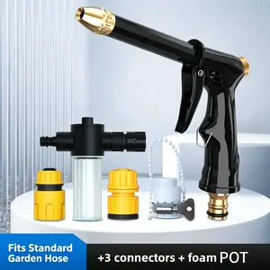Professional Hydro Jet Car Wash Gun with Adjustable Foam Cannon, 360 Rotate Multi-Function Sprayer for Auto Detailing, Heavy Duty Hose Nozzle for Patio Maintenance Lawn Irrigation & Pet Bath, Cool Holiday Birthday Gift Ideas for Boyfriend Brother