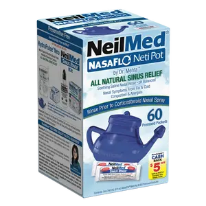 NasaFlo Neti Pot with 60 Packets