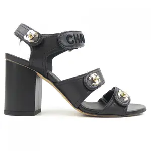 Pre-owned CHANEL Lambskin Small Leather Goods Turn Lock Sandals