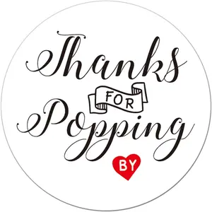 50 2 Inch Thanks for Popping By Baby Shower Favor Stickers