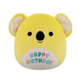 Squishmallows 8” Donny Yellow Koala with "Happy Birthday" on Belly Stuffed, Soft Plush Design