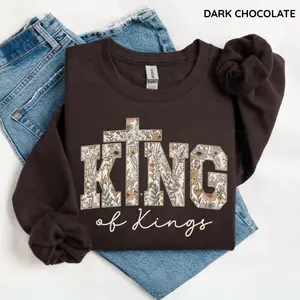 King Of Kings Jesus T-Shirt, Vintage Christian Graphic Tee, Faith-Based Religious Shirt, Cute Christian Gift for Women, Bible Verse Top,  Cotton