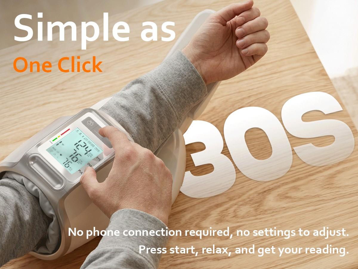 Digital BP Machine Upper Arm Blood Pressure Monitor for Home Use - Safe, Large Backlit LCD, Automatic Cuff (7.1"-16.5"), 1-Touch Barrel-Type, Dual User 99x2 Memory, Pearl, Hypertension Awareness