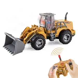 Remote Control Bulldozer Toy, 6 Function Simulation Construction Vehicle with Lights, Rc Construction Vehicles, Unisex Kids RC Car Model Suitable for Ages 6+, 3-Year Warranty