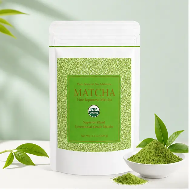 Organic Matcha Powder -   USDA Organic Gluten-Free Vegan, Unsweetened No Additives - Everyday Green Macha Powder Tea for Lattes, Smoothies, Baking & Recipes