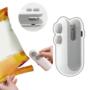 Mini Bag Sealer,Portable Sealing Machine,Food Storage Sealing Machine, 2 in 1USB Charging Sealing Machine, Precision Sealing and Cutting,Heat Sealing Machine (1, White) TikTokShopBlackFriday