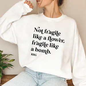 Not Fragile Like a Flower Graphic Sweatshirt Long Sleeve Tops Pullover Fall Outfit Sweatshirt for Women Long Sleeve Shirts Crewneck Fashion Outfits 2025 Trendy Tops Unisex Sweatshirts