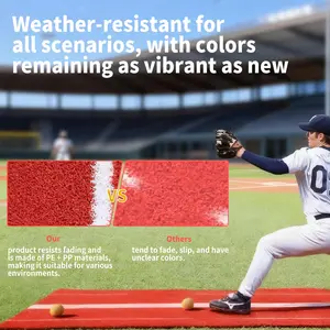 10x3 ft Softball Pitching Mat with Mound - Antifade Turf, Antislip Foam Backing - Fastpitch Equipment for Softball and Baseball Pitchers Practice