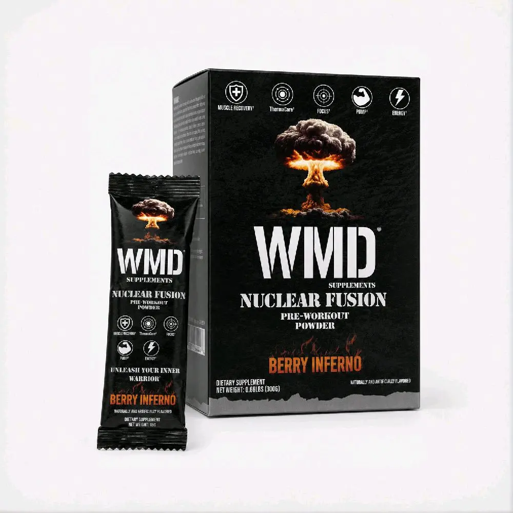 WMD Nuclear Fusion Pre-Workout Sachets – Berry Inferno, 20 Count