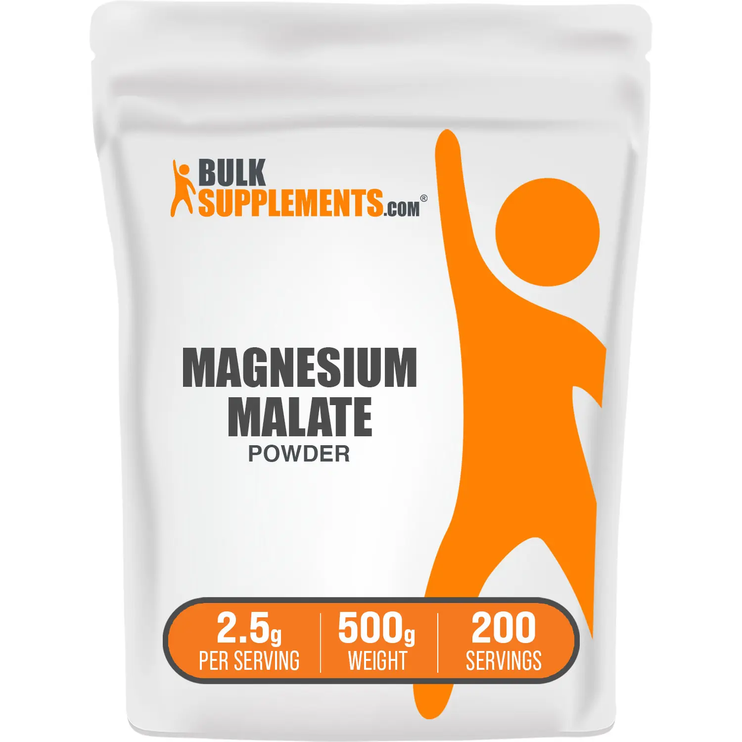 BulkSupplements Natural Magnesium Malate Powder - Dietary Mineral Supplement - Migraine Relief, Bone Health, Muscle Support - 500g - 2.5g per Serving - Powder Form for Easy Mixing