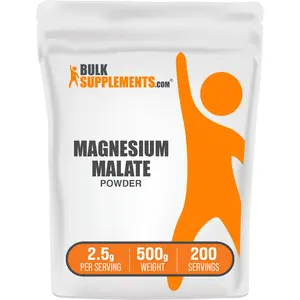 BulkSupplements - Magnesium Malate Powder - Migraine Relief - Bone Health - 500g - 2.5g per Serving