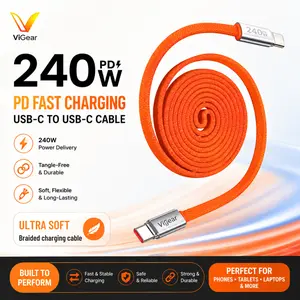 ViGear 240W Magnetic Charging Cable Auto-Wrapping Nylon Braided Cord