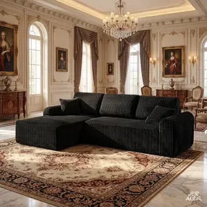 109"Cloud Modular Sectional Sofa Couch with L-Shape Chaise,Modern Boneless Sofa for Living Room,Deep Seat Corner Couch,No Assembly Required, Corduroy Fabric
