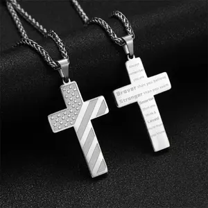 Cross Necklace for Men Teens Boys Gifts Graduation Teenage Him 10 12 Year Old Ideas Confirmation Birthday Cool Boyfriend Chain Son Christmas Day Stocking Stuffers Valentines Easter Cross Pendant Necklace