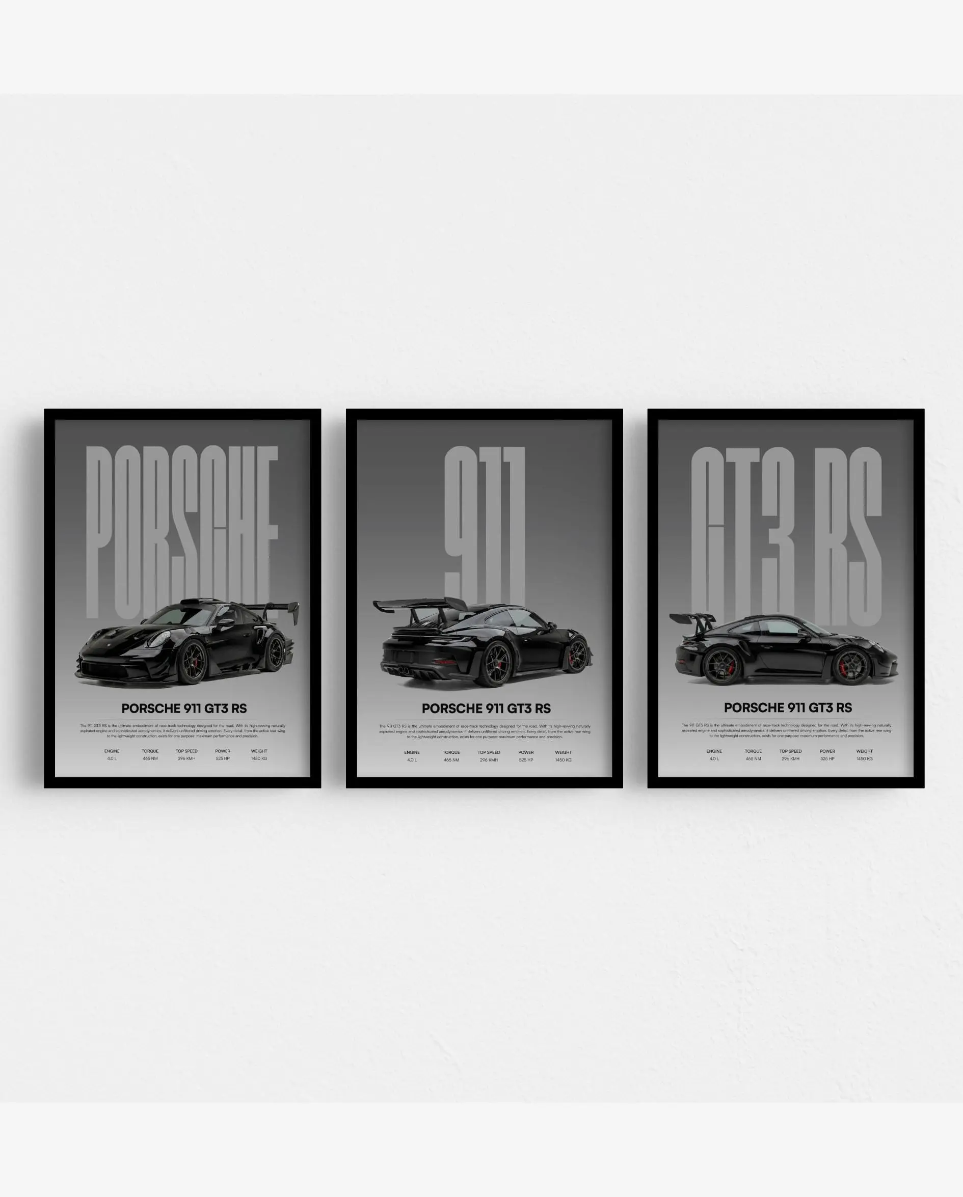 Porsche GT3 RS Posters – Supercar Wall Art & Racing Car Decor, Product without frame
