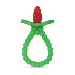 Baby Teether – Easy-to-Hold Toy for Front & Back Teething Relief, BerryBumps Texture for Sensory Development, Soothes Sore Gums, BPA-Free, Great Gift for Babies 3M+ – Red