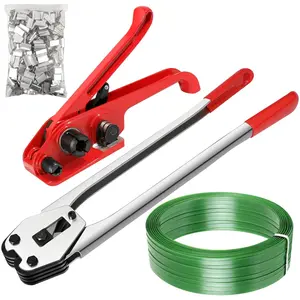Pallet Packaging Banding Strapping Kit, Strapping Tensioner & Banding Sealer Machine Set, 200 Metal Seals, 720' x 5/8" Strapping Roll,Banding Strapping Kit for Pallets, Logistics, Warehouse