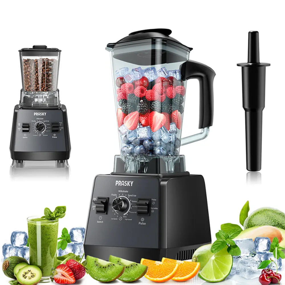PRASKY Professional Blender,kitchen for blender 68oz BPA-Free 2-Jars, 2400W/1000W, 25000 RPM, Blender for Shakes, Ice Crush, Food Processor Kitchen Appliance,summerwins summerwins