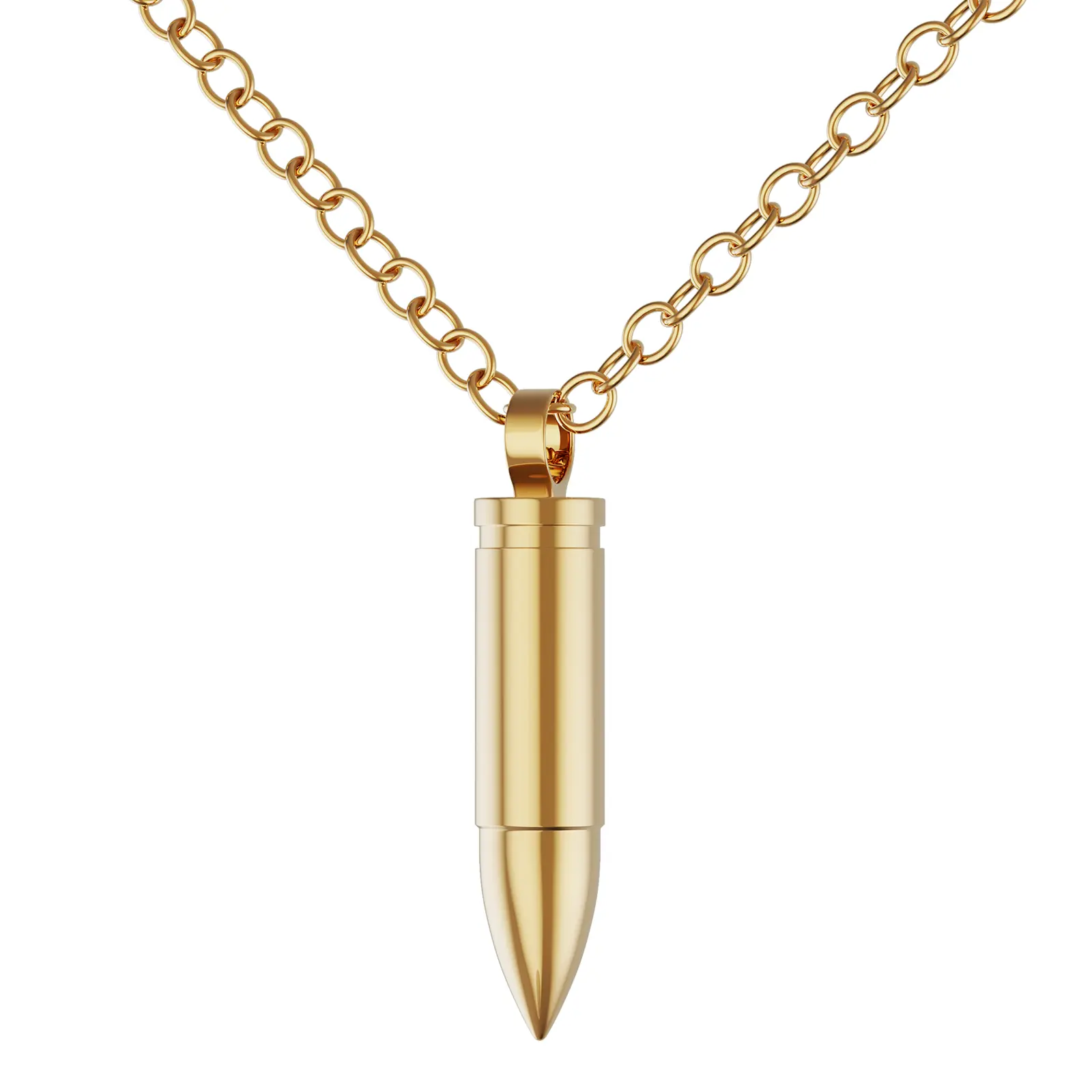 Bullet Urn Chain Necklace for Ashes, Sturdy Stainless Steel Keepsake Jewelry, Durable Memorial Pendant for Men & Women, Chain Necklaces, Durable Jewelry, Sturdy Steel Stands Up To Daily Wear, Cremation Jewelry, Memorial Jewelry