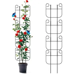 4 Pack Trellis for Climbing  Indoor, Expandable Small Metal Trellis for Potted ,  Vine Ivy, Sturdy Houseplant Pothos  Climber Support