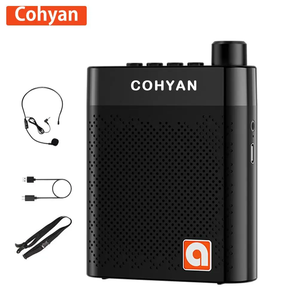 COHYAN K6 Bluetooth 5.2 Voice Amplifier - Rechargeable Battery Portable Wireless Megaphone with 3.5mm Wired Clip-On Headset Microphone, Waistband for Teachers, Classroom, Outdoor Speakers summervibes,,summerwins