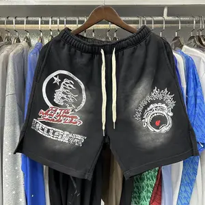 Men's Summer Niche High-Street Style: Versatile, Retro-Inspired, and Trendy. Featuring a Natural, Distressed Wash and a Distinctive Aesthetic—Personalized Fashion Design in Casual Mid-Length Shorts and Beachwear. tiktokshopspringglowup