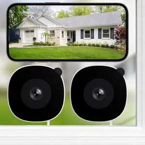 2K No Drill Window Camera-2 Pack 2.4Ghz & 5Ghz WiFi Dome Cameras for Home Security for Indoor & Outdoor Monitoring, Color Night Vision, Human Detection, 24/7 Recording, Ideal for Apartment, K1, Dome Shape