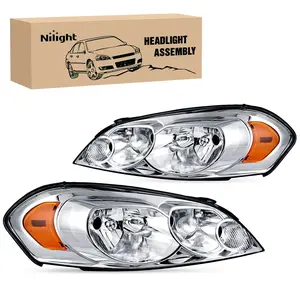 Nilight 2006 2007 2008 2009 2010 2011 2012 2013  Chevrolet Impala 2014 2015 2016 Impala Limited 2006 2007 Monte Carlo Headlight Assembly Chrome Case Amber Reflector, Anti-Fogging, H9/H11