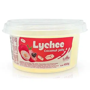 Fusion Select Lychee Jelly 14oz | Fruity Coconut Gel Snacks & Toppings for Bubble Tea, Yogurt, Ice Cream & Desserts