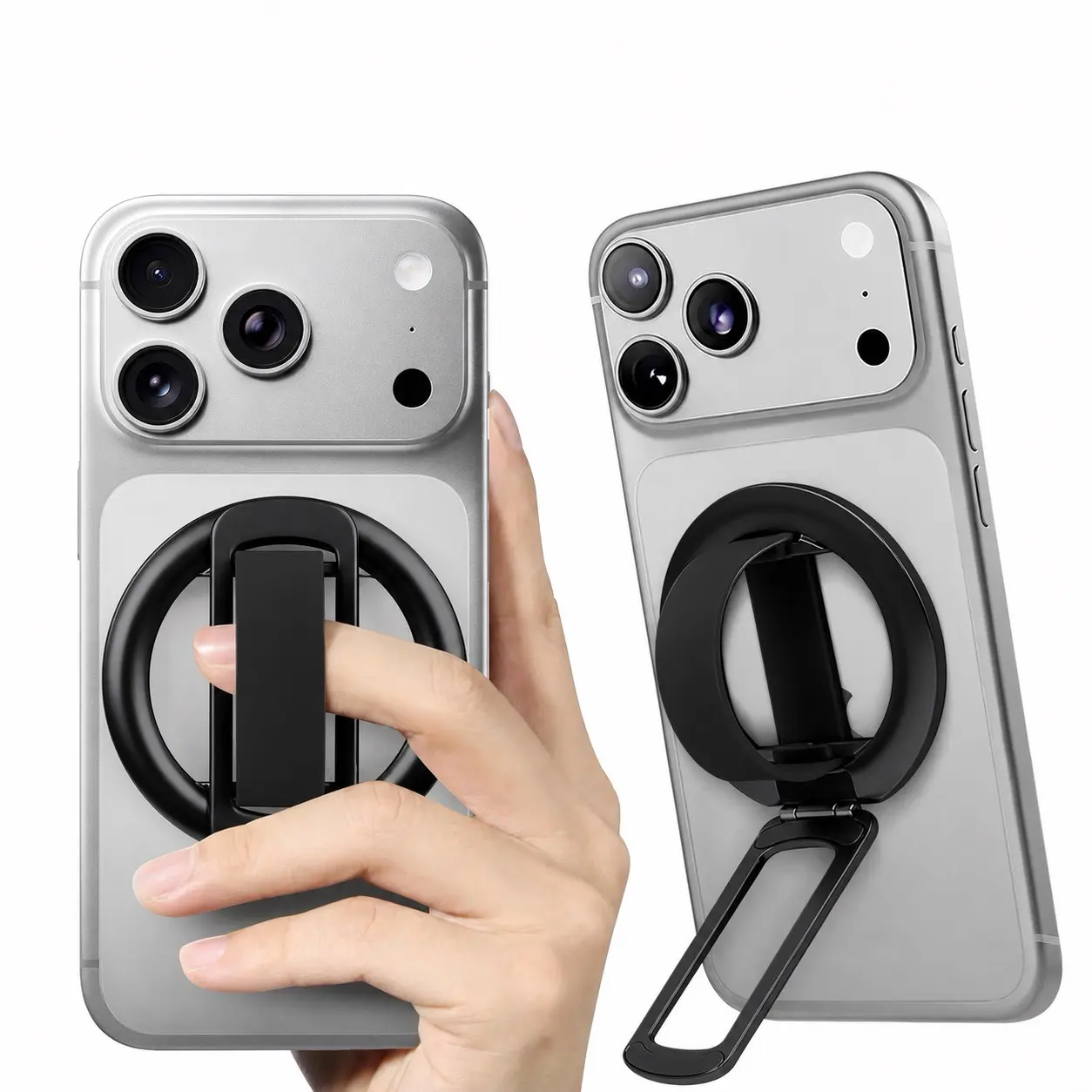 LISM MagSafe Compatible 2-in-1 Magnetic Smartphone Grip-Stand Mount, Hands-Free Cellphone Accessory for iPhone 15/16/17 Pro Max, Samsung Galaxy S26 Ultra, Pixel 10 - Ideal for TikTok, Video Calls