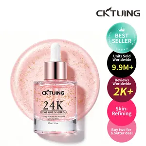 1/2PK-24K Rose Gold Flakes Serum | Real Gold + Rose Extract + Hyaluronic Acid | Instant Glow & Firming | Korean Luxury Skincare
