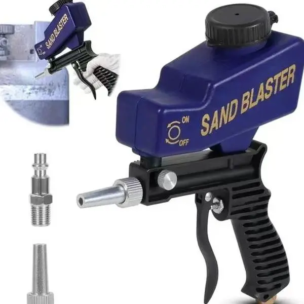 Lightweight Handheld Pneumatic Sandblasting Gun Tool - Efficient for Removing Rust/Oil Stains, Metal Surface & Tool Maintenance, Portable Gravity Blaster for Debris Removal, Ideal for DIY/Pro Use, Efficient For Removing Rust And Oil Stains