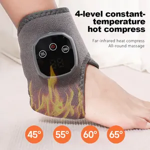 Rechargeable Electric Heating Vibrating Ankle Massager 4-Level Constant-Temperature Hot Compress Foot Massage Belt for Relaxing Foot Care christmas