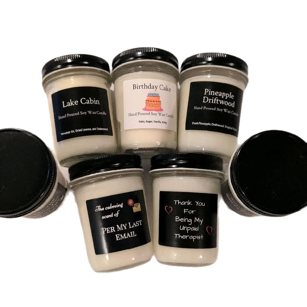 8oz Candle Natural Essential Oil Fragrance soy based for relaxation and home decor aromatherapy