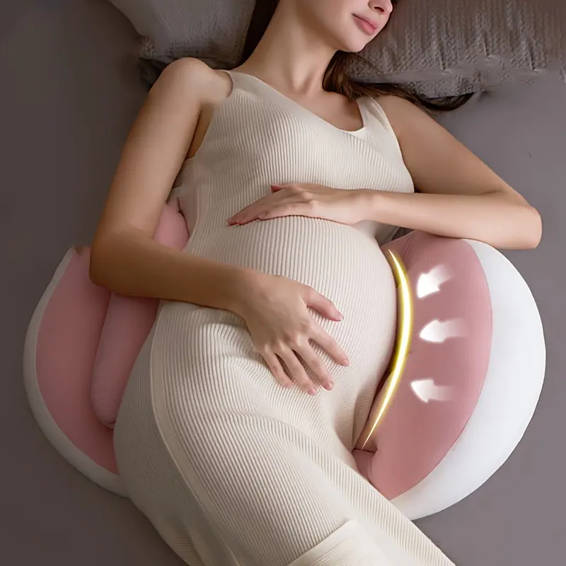 [Ergonomic Maternity Pillow] U-Shaped Maternity Pillow for Side Sleepers | Soft Polyester Fiber, Ergonomic Support for Belly & Back | Pregnancy & Postpartum Sleep Aid | Breathable Fabric Cushion