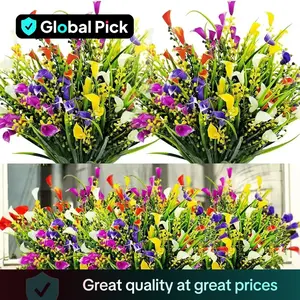 UV Resistant Artificial Calla Lily Flower, 10pcs/set Faux Flower Arrangement, Artificial Bouquet, Synthetic Decorative Lifelike Artificial Flower for Home Party & Festival, Mixed Flower, Colorful Fake Flower