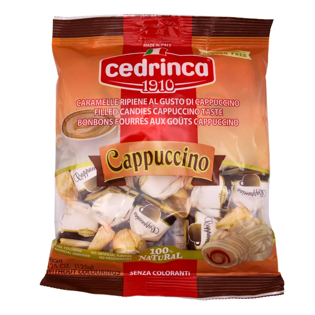 Cedrinca Cappuccino Hard Candy - 1 Pack, 125g - Authentic Italian Flavor - Snack Sweet